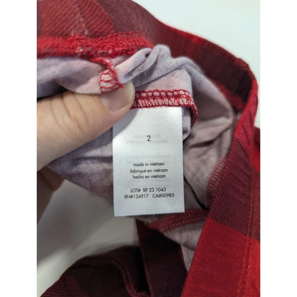 Rachel Parcell Kids Sz 2‎ Red Black Buffalo Plaid Long Sleeve Pajamas Set NWT